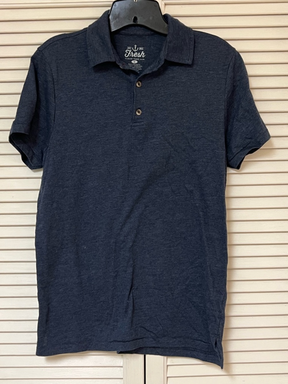 Fresh Clean Tees Mens Heather Blue Polo Shirt - Size Small - VGUC